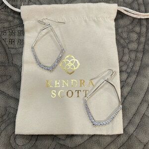 NEW Kendra Scott Silver Nell Statement Drop Earrings with Lilac Crystals